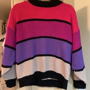 90s Striped Acrylic Sweater